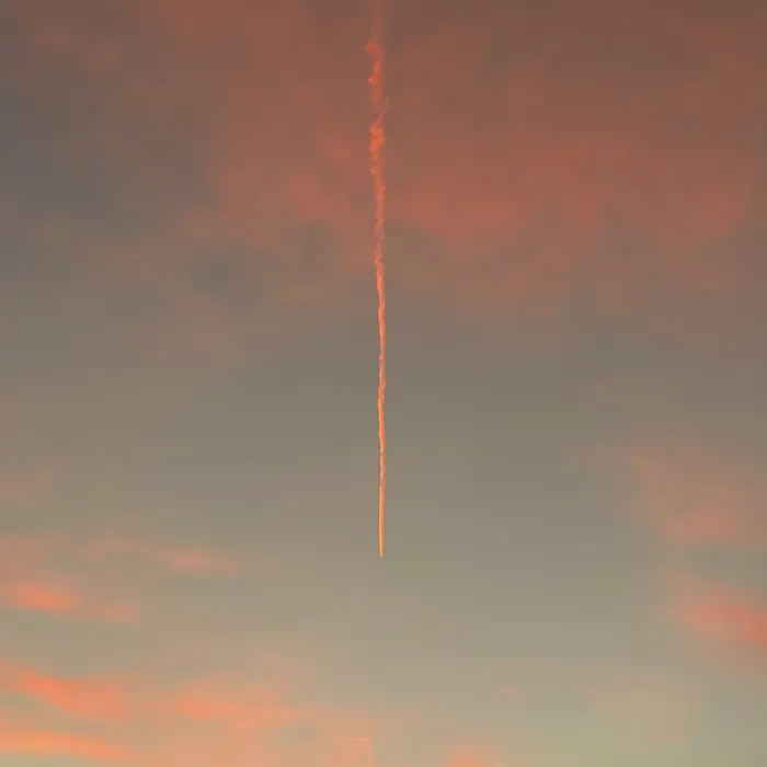 Clouds glowing in an evening sky